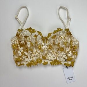 Studio Pia Soraya Longline Bra Ivory & Gold size 4